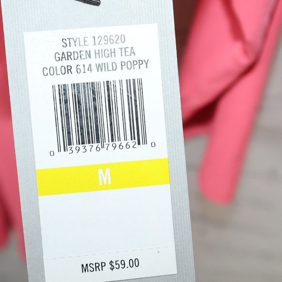 Chaus Coral 3/4 Sleeve Ruched SharkBite Top w/ Zipper Detail Women's Size M-NWT - Picture 6 of 6